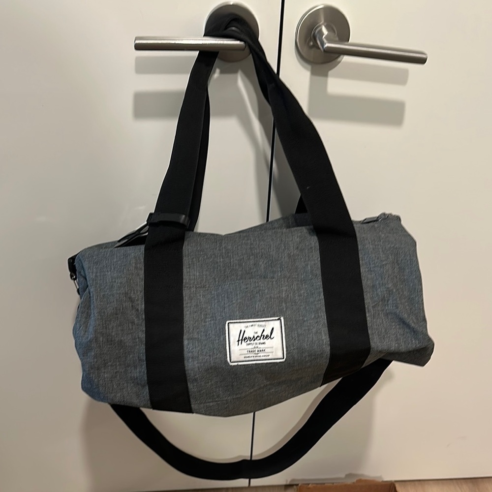 Herschel Supply Company Gray and Black Duffel Bag with Durable Fabric
